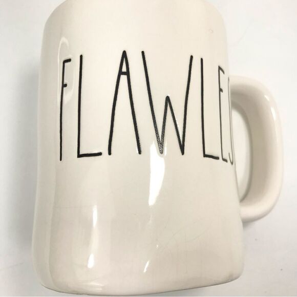 Rae Dunn Flawless White Ceramic 16 oz mug with Black Lettering - Picture 3 of 11